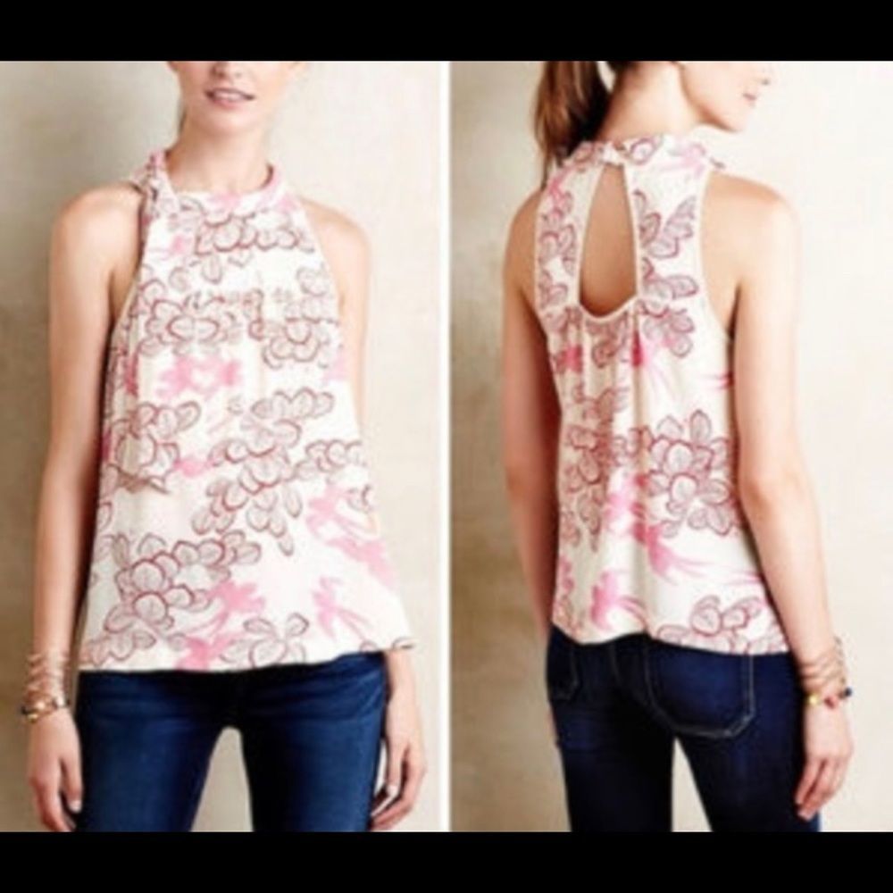 Anthropologie Maeve Elata Blouse Bird Print Size 6